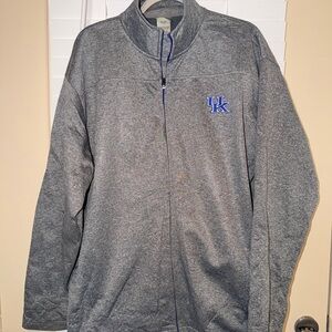 Men's Gray Zip-Up Sweater with UK Logo